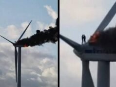 Final Embrace of Wind Turbine Engineers Becomes Symbol of Courage and Humanity