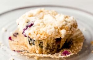 Sourdough Blueberry Muffins with Crumb Topping Sourdough Blueberry Muffins with Crumb Topping