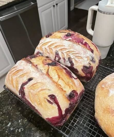 Blueberry Lemon Cream Cheese Sourdough Bread