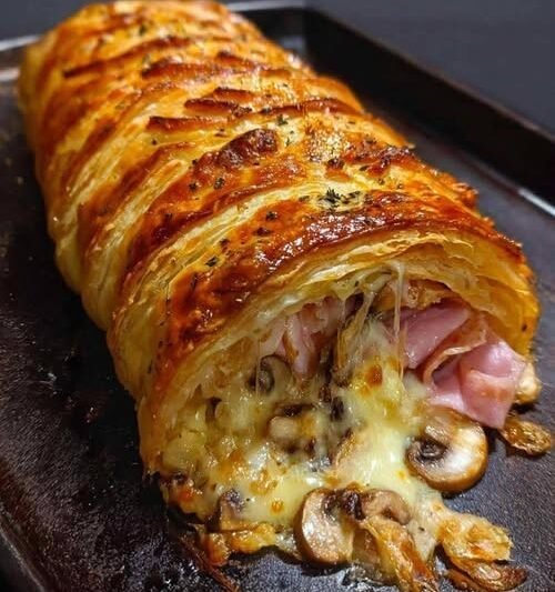 Finishing and Baking the Stuffed Puff Pastry