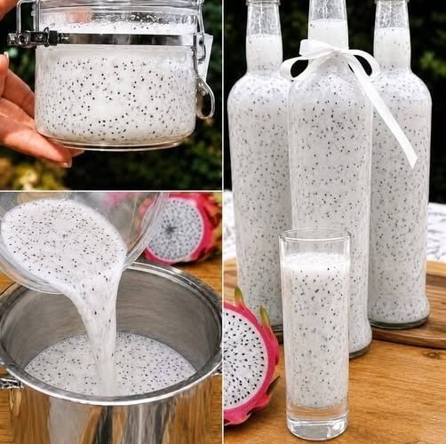 Healthy Dragon Fruit and Chia Seed Coconut Drink Recipe